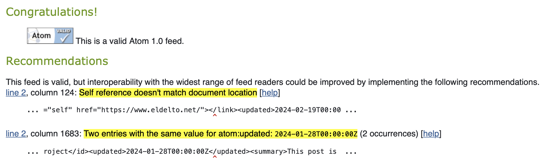 Atom Validator