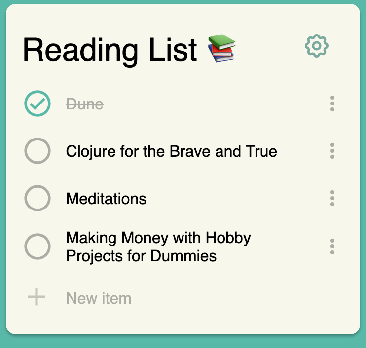 A screenshot of Solvent, showing the list detail view