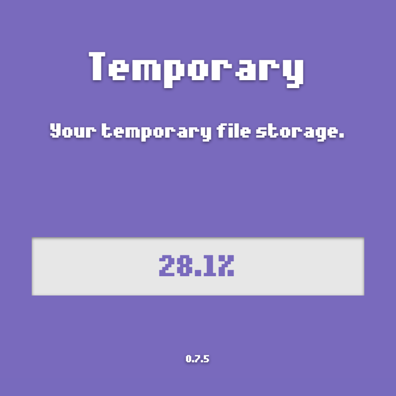 Screenshot of the temporary application while uploading a file.