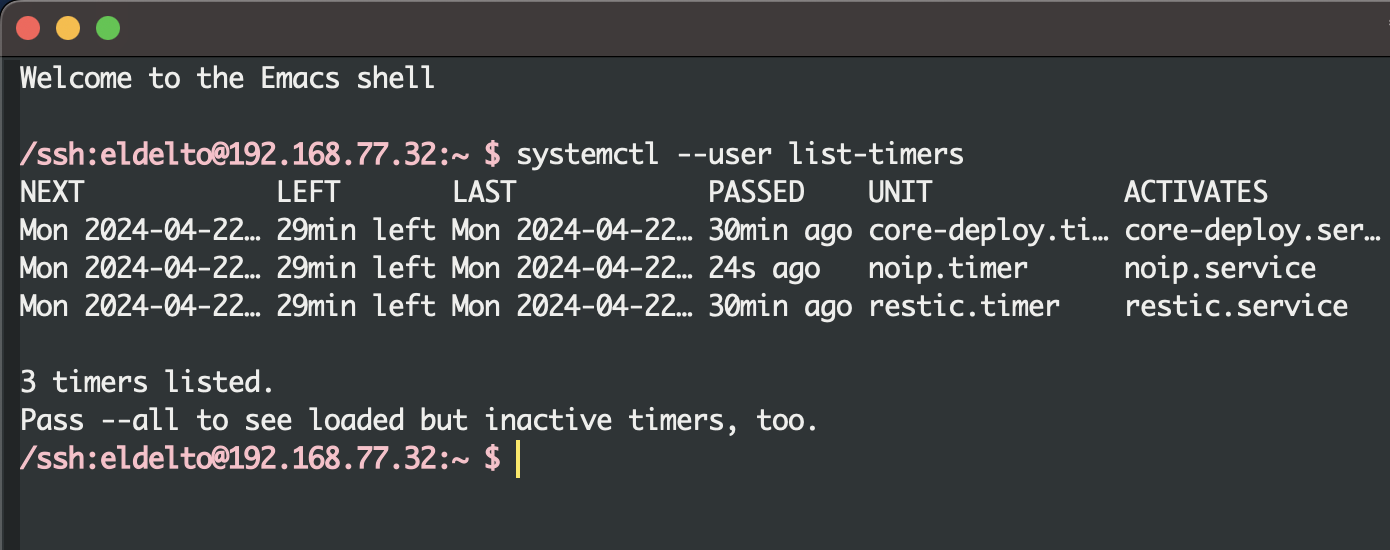 Remote Eshell session